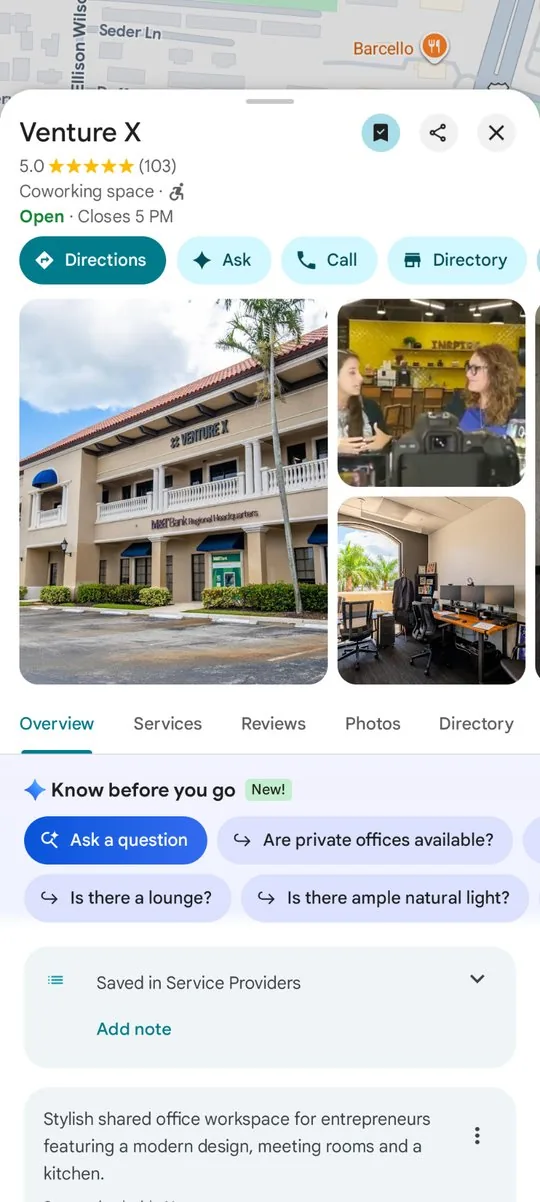 Live Venture X Palm Beach Gardens Google Business Profile